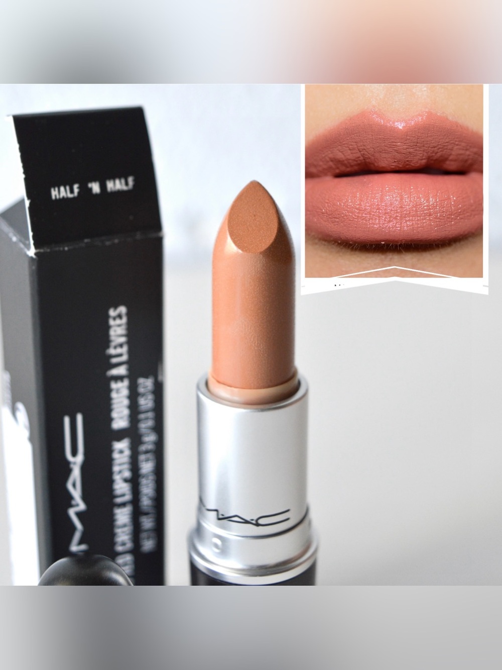 MAC Cosmetics Lipstick *HALF 'N HALF* Discontinued Warm Light Brown BNIB